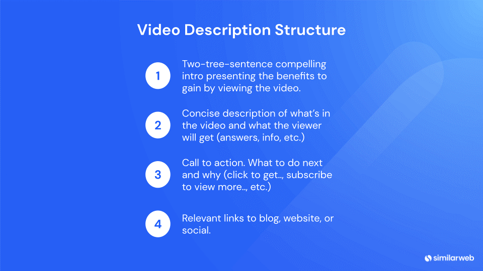 YouTube video description structure